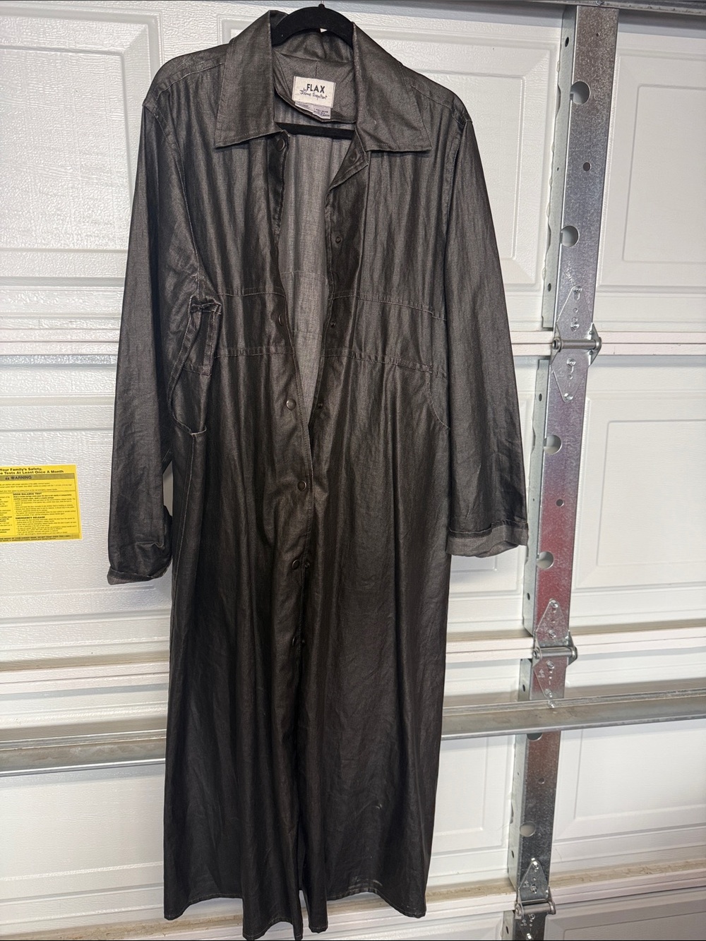 Flax Men's Black Trench Coat